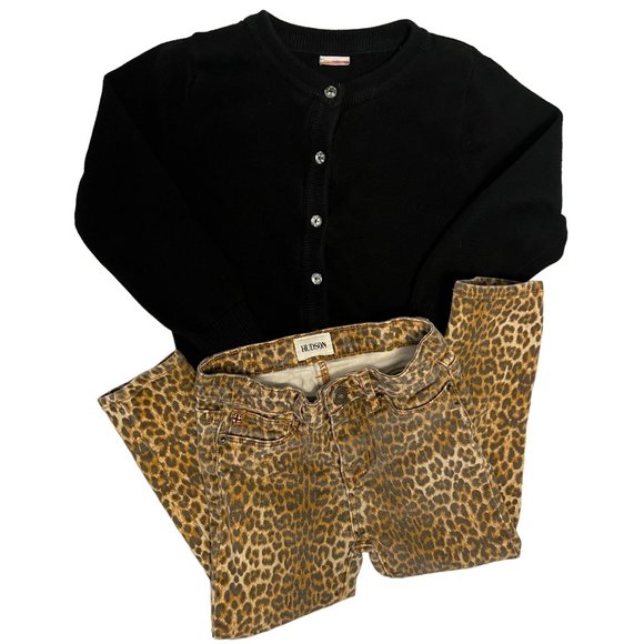 Hudson Jeans Other - Hudson Leopard Jeans Healthtex Black Button Up Sweater Outfit (3 Toddler)